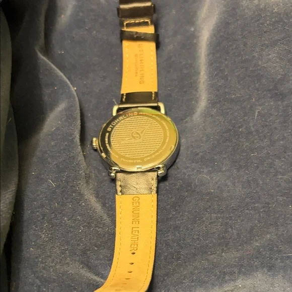 Stuhrling Black Leather Strap Watch - Picture 4 of 5